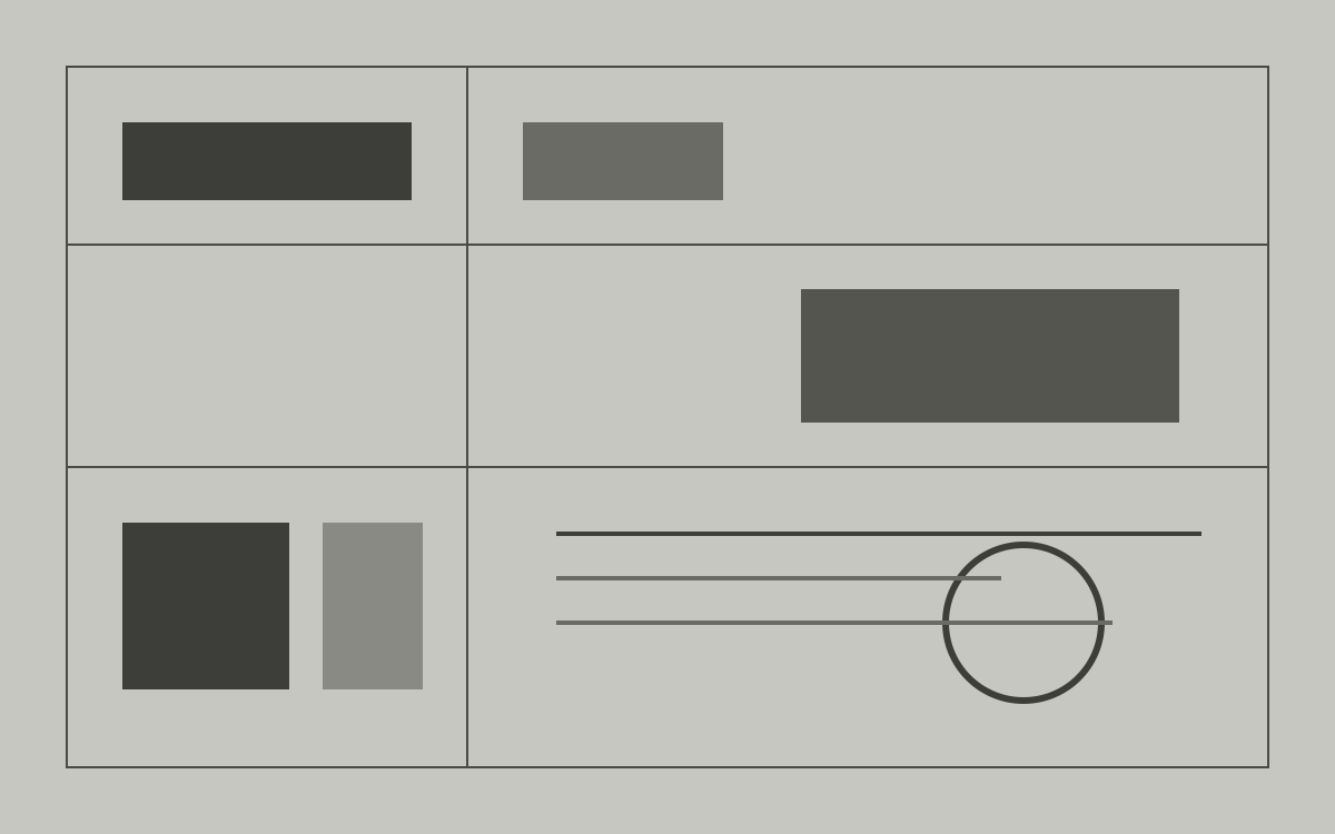 A synthetic diagram-shaped fixture plate, all rectangles and rules, no real content